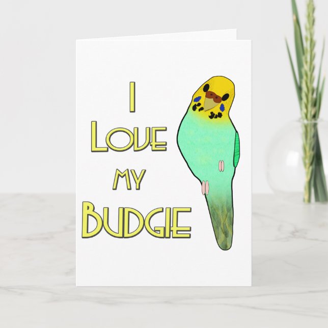 Jag älskar min Budgie Kort (Framsida)