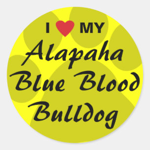 Jag älskar min bulldogg för Alapaha blåttblod Runt Klistermärke