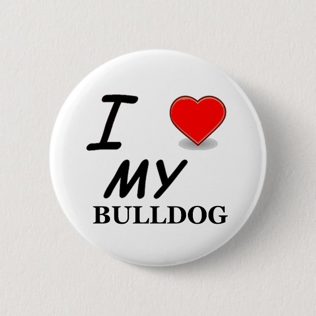 Jag älskar min bulldogg knapp (Framsida)