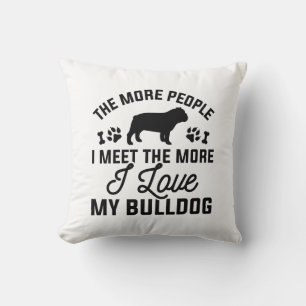 Jag älskar min bulldogg kudde