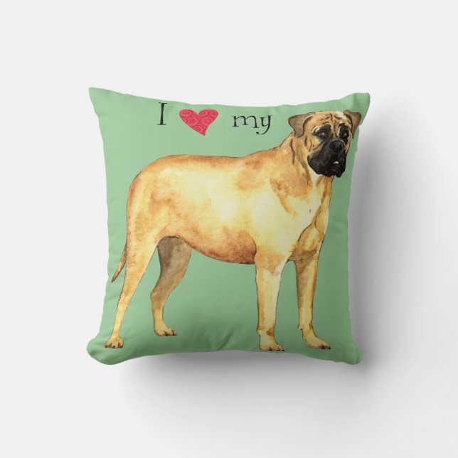 Jag älskar min Bullmastiff Kudde (Framsida)