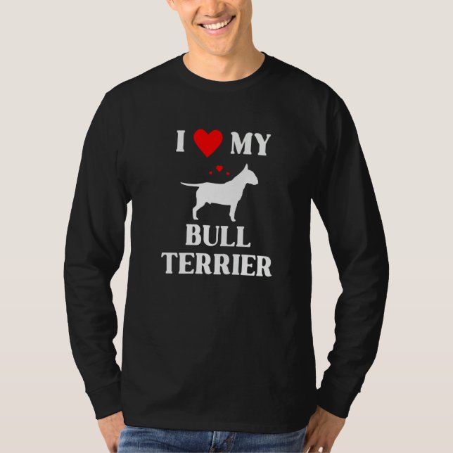 Jag älskar min bullterrier hund t shirt (Framsida)