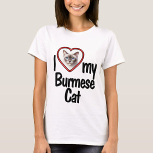 Jag älskar min burmesiska katt - Söt hjärta fotora T Shirt