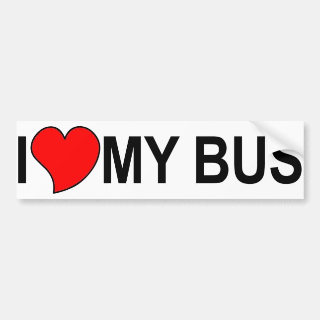 Jag älskar min buss bildekal (Framsidan)