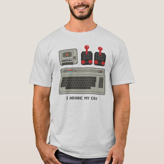 Jag älskar min C64! kommendör 64 för T-tröja 8bit Tee (Framsida)