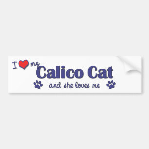 Jag älskar min Calicokatt (den kvinnliga katten) Bildekal