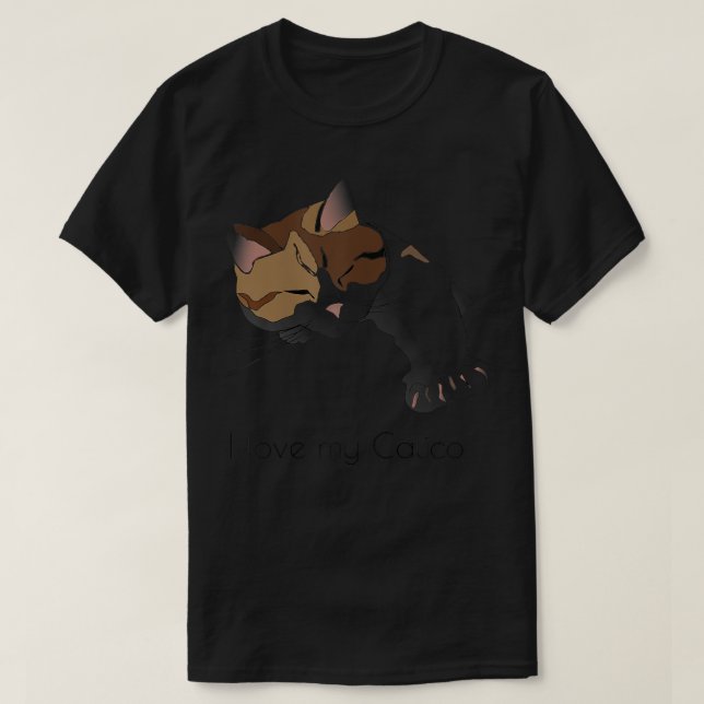 Jag älskar min calicokatt T  Shirt (Design framsida)