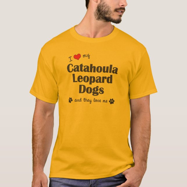 Jag älskar min Catahoula Leopardhundar (åtskilliga T Shirt (Framsida)