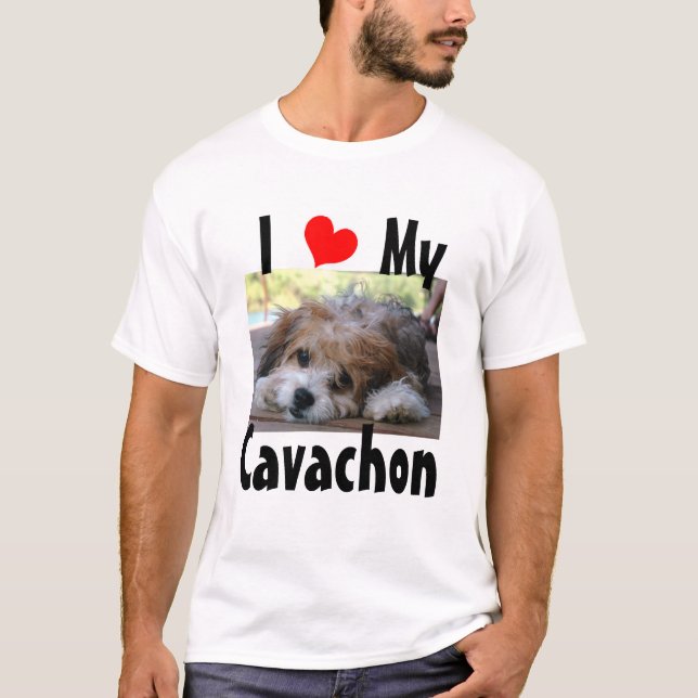 Jag älskar min Cavachon T Shirt (Framsida)