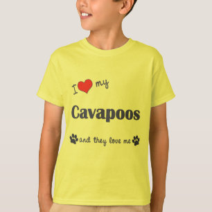 Jag älskar min Cavapoos (åtskilliga hundar) T-shirt