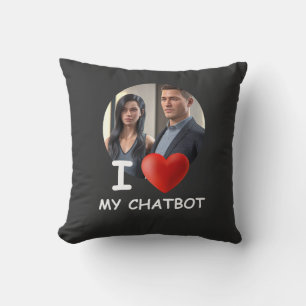 ❤️Jag älskar min chatbot Skapa egen foto Kudde