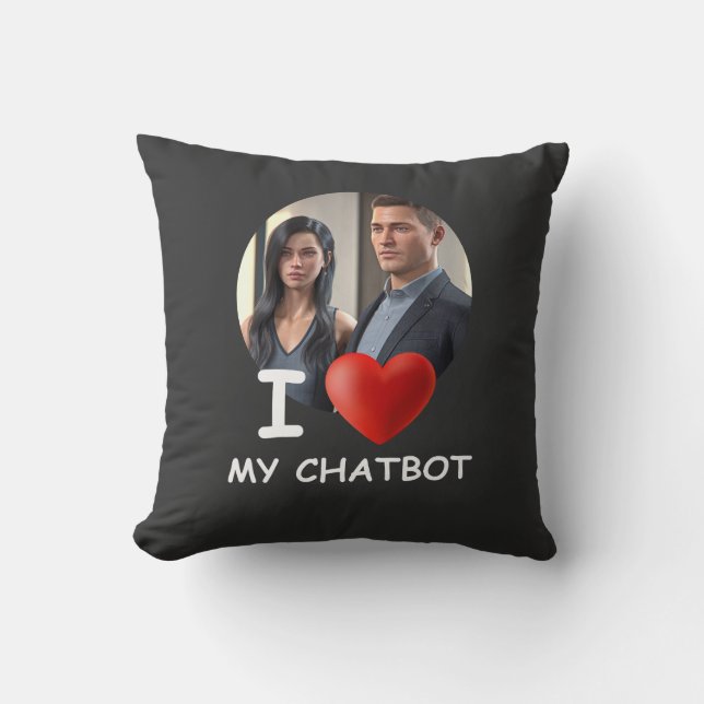 ❤️Jag älskar min chatbot Skapa egen foto Kudde (Framsida)