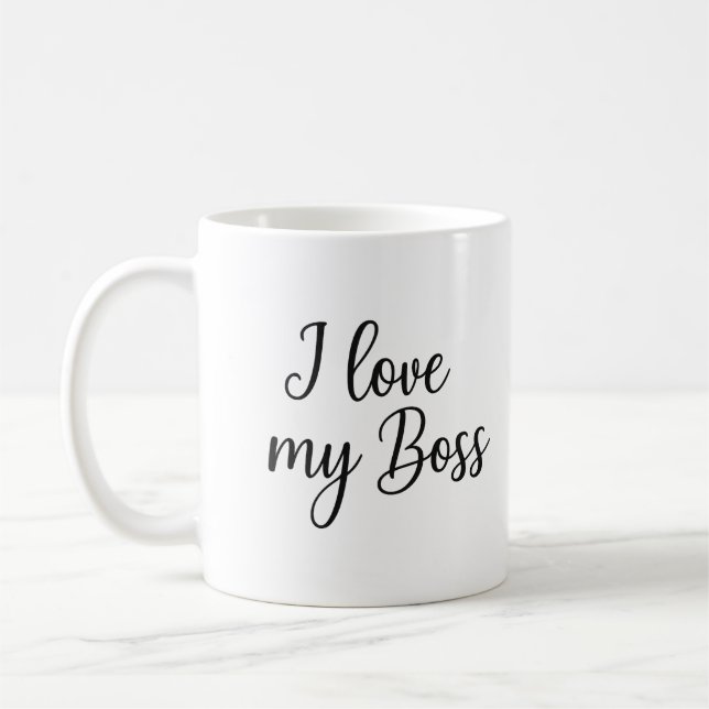 Jag älskar min chef - QC Godkänd Kaffemugg (Vänster)