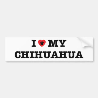 Jag älskar min Chihuahua Bumper Sticker Bildekal