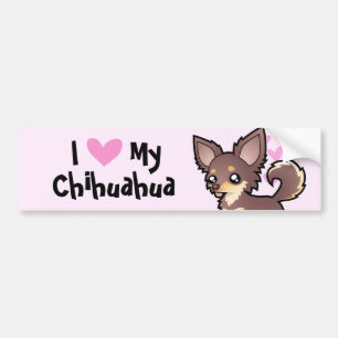 Jag älskar min Chihuahua (det långa laget) Bildekal