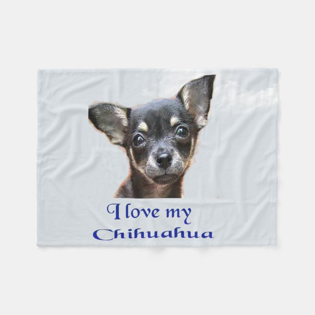 Jag älskar min chihuahua fleecefilt (Framsidan (Horisontell))