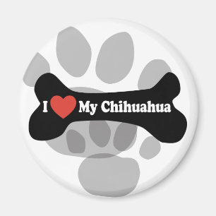 Jag älskar min Chihuahua - hundben Magnet