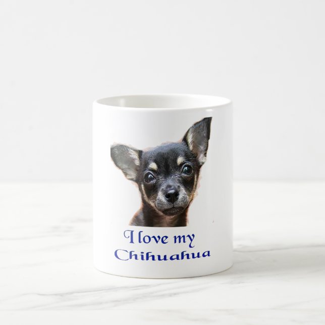 Jag älskar min chihuahua kaffemugg (Center)