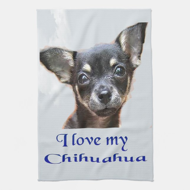 Jag älskar min chihuahua kökshandduk (Vertikal)