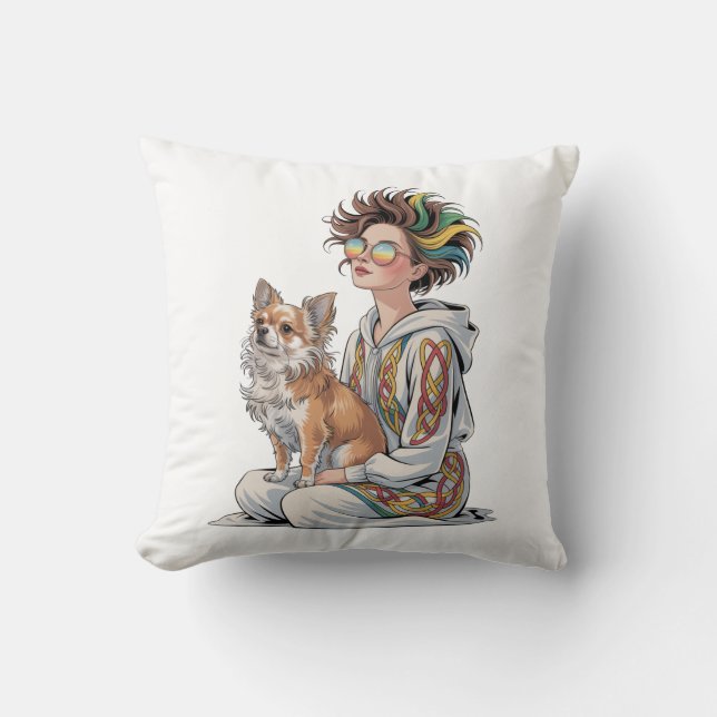  jag älskar min chihuahua  kudde (Framsida)