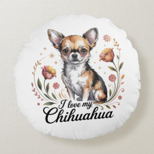 Jag älskar min chihuahua rund kudde