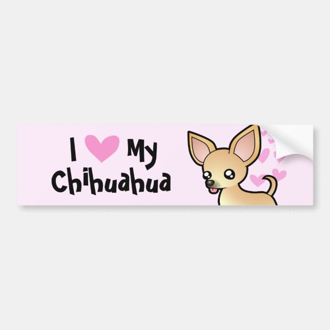 Jag älskar min Chihuahua (släta laget), Bildekal (Framsidan)