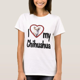 Jag älskar min chihuahua söta röda hjärta fotoram t shirt