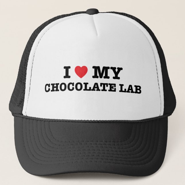 Jag älskar min choklad Lab Hat Truckerkeps (Framsida)