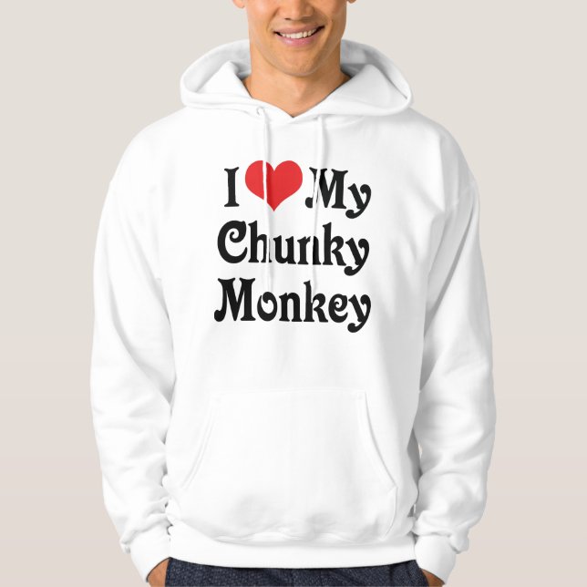 Jag älskar min Chunky Monkey Tröja Med Luva (Framsida)