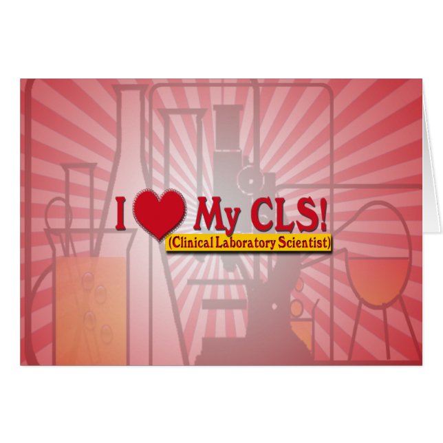 Jag älskar min CLS-LAB-VETENSKAP Hälsningskort (Framsidan Horizontal)