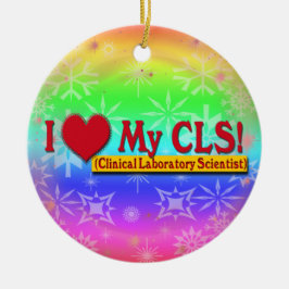 Jag älskar min CLS-LAB-VETENSKAP Julgransprydnad Keramik