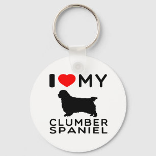 Jag älskar min Clumber Spaniel. Nyckelring