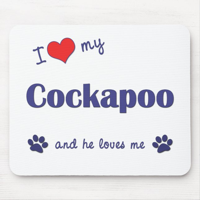 Jag älskar min Cockapoo (den Male hunden) Musmatta (Framsidan)