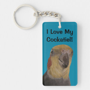 Jag älskar min Cockatiel! Fågel Nyckelring