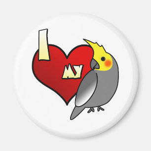 Jag älskar min Cockatiel Magnet
