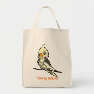 Jag älskar min cockatiellivsmedelbaggie tygkasse