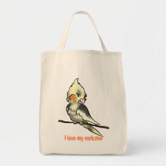 Jag älskar min cockatiellivsmedelbaggie tygkasse