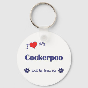 Jag älskar min Cockerpoo (den Male hunden) Nyckelring