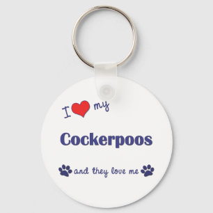 Jag älskar min Cockerpoos (åtskilliga hundar) Nyckelring
