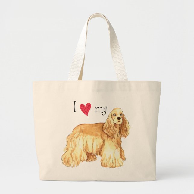 Jag älskar min cockerspanielSpaniel Jumbo Tygkasse (Framsidan)