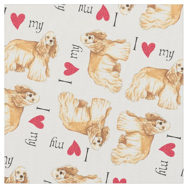 Jag älskar min cockerspanielSpaniel Tyg (Närbild)