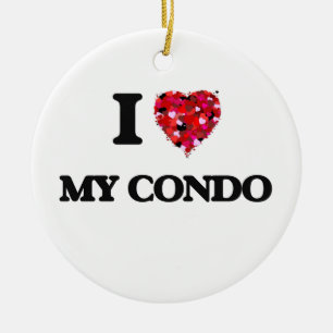 Jag älskar min Condo Julgransprydnad Keramik