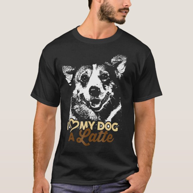 Jag älskar min Corgi en latte T Shirt (Framsida)