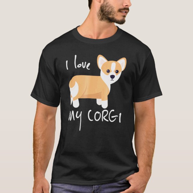 Jag älskar min Corgi hund Corgis Tee (Framsida)
