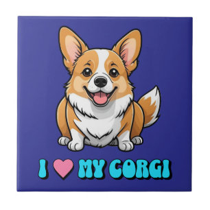 Jag älskar min Corgi Kakelplatta