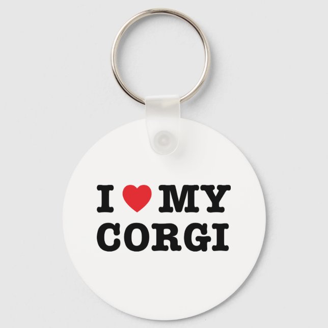Jag älskar min Corgi Keychain Nyckelring (Framsida)