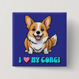 Jag älskar min Corgi Knapp