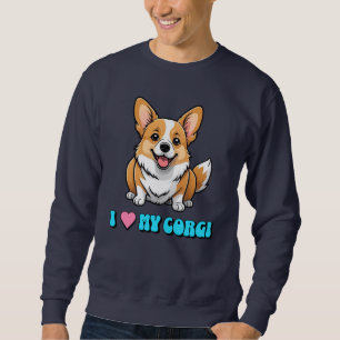 Jag älskar min Corgi Lång Ärmad Tröja