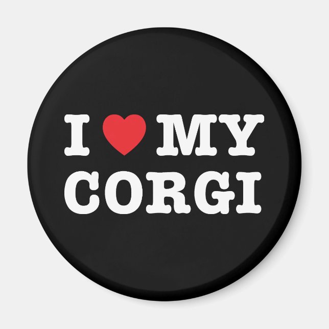 Jag älskar min Corgi Magnet (Framsidan)