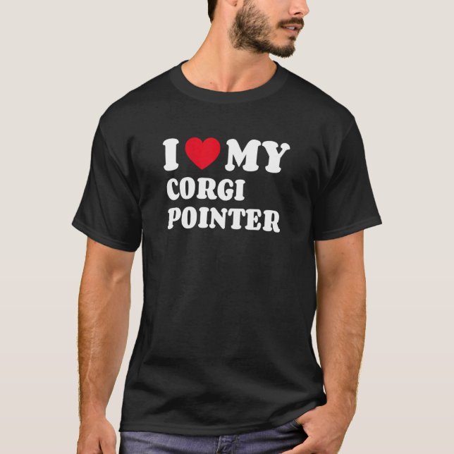 Jag älskar min Corgi Pointer T Shirt (Framsida)